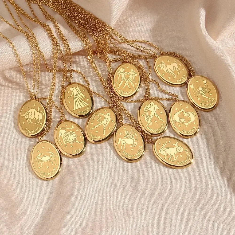 Aquarius Zodiac Pendant Necklace 18K Gold Plated Gift For Her - Picture 5 of 5